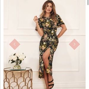 Long fitted floral dress